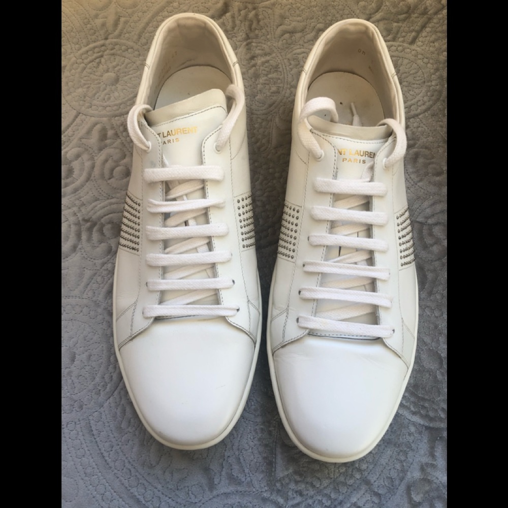 White leather Saint Laurent